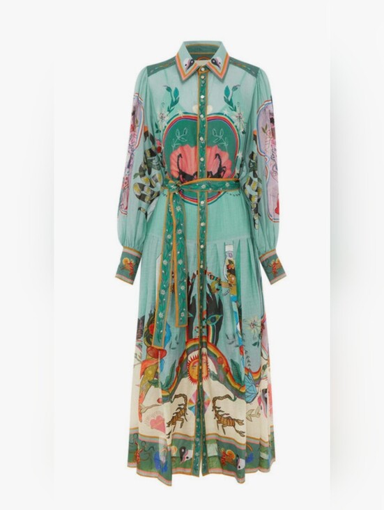 None Dresses & Skirts - ALEMAIS Multicolor Evergreen Shirt Dress